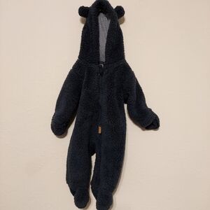 Carters Cozy Black Fleece‎ Baby One Pc, 3 Months